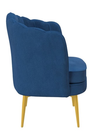 Fauteuil Arielle - Bleu et doré - Velours