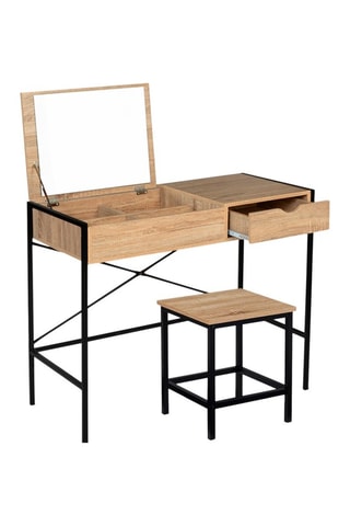 Coiffeuse et tabouret Alana - Blanc