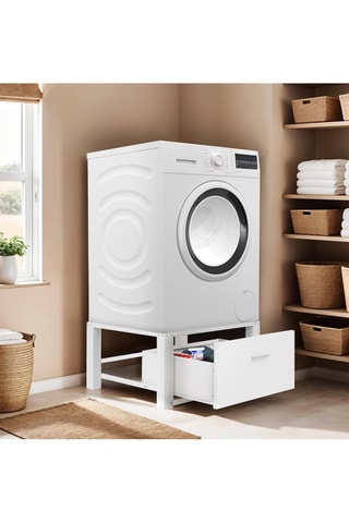 Socle pour machine à laver blanc 1 tiroir - Blanc