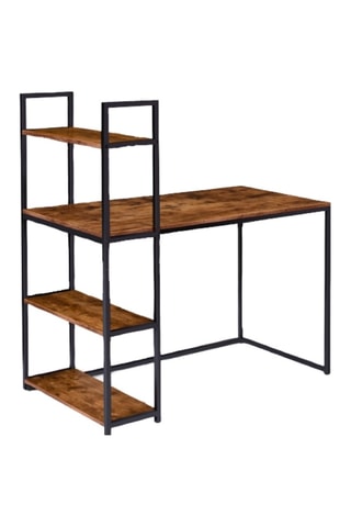 Bureau bibliothèque 2-en-1 Elize - Noir et imitation bois