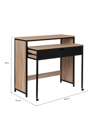 Bureau extensible Manhattan - Noir et imitation bois