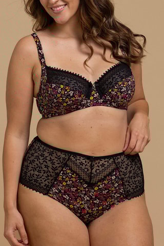 Culotte taille haute Ava - Rouge et noir