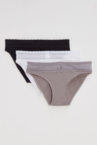 3 culottes Les Cotons Bio - Taupe