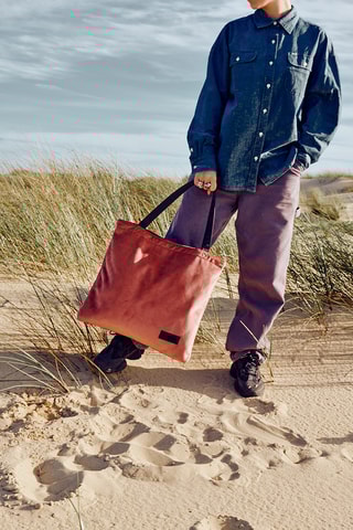 Velours Tote Bag Charli - Steenrood