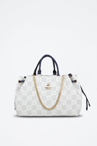 Handtas Wit en Marineblauw