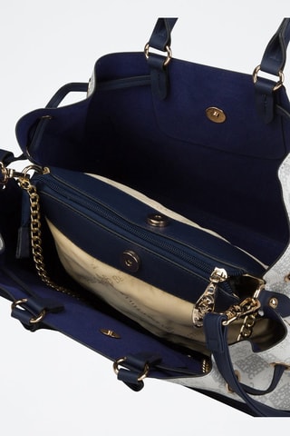 Handtas Wit en Marineblauw