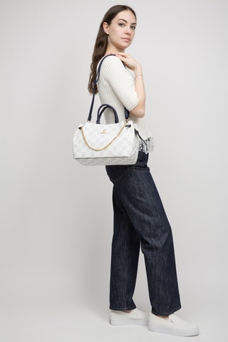 Handtas Wit en Marineblauw