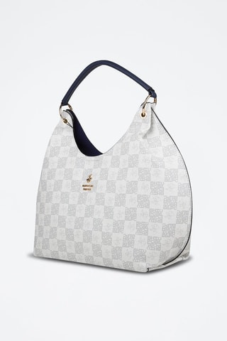 Sac porté épaule - Ecru et bleu marine