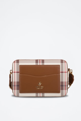 Schoudertas Bruin en Ecru