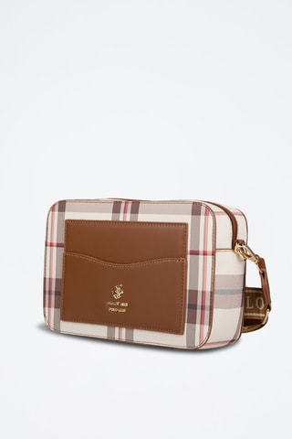 Schoudertas Bruin en Ecru