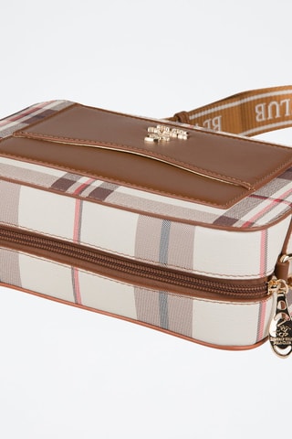 Schoudertas Bruin en Ecru