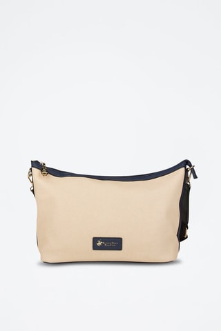 Schoudertas Beige en Marineblauw