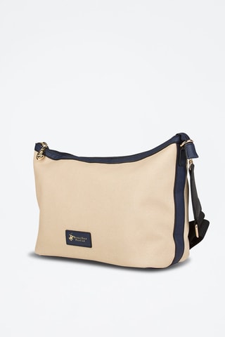 Schoudertas Beige en Marineblauw