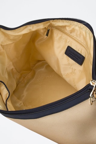 Schoudertas Beige en Marineblauw