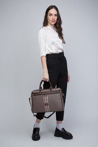 Sacoche Gris et marron foncé