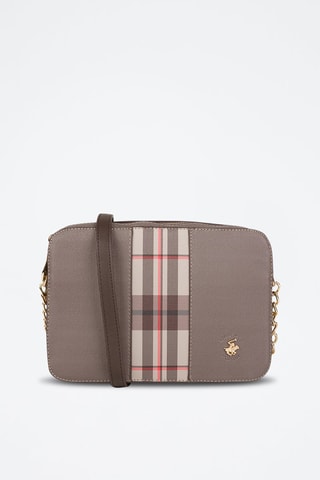 Sac bandoulière Gris et marron foncé