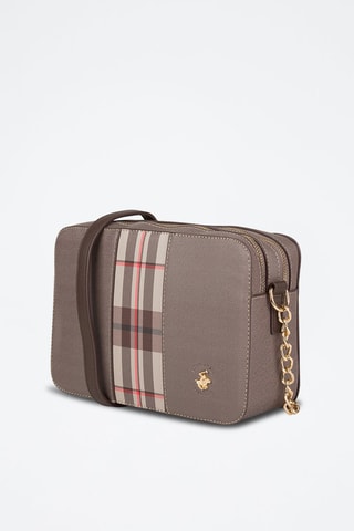 Sac bandoulière Gris et marron foncé