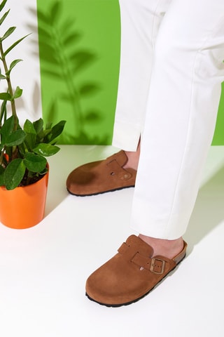 Sabots en nubuck Rosso - Camel