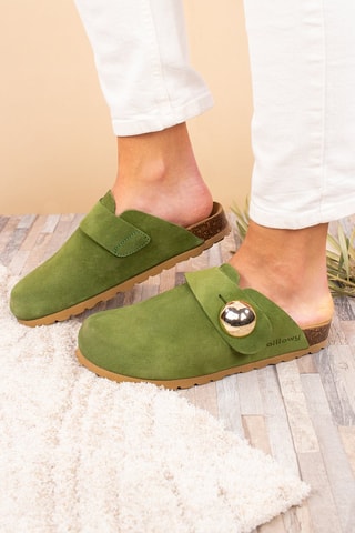 Sabots en nubuck - Vert