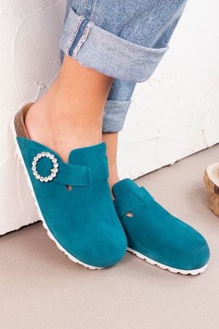 Sabots en nubuck - Bleu