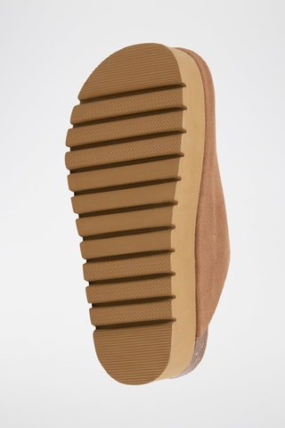 Sabots à plateforme en cuir - Beige