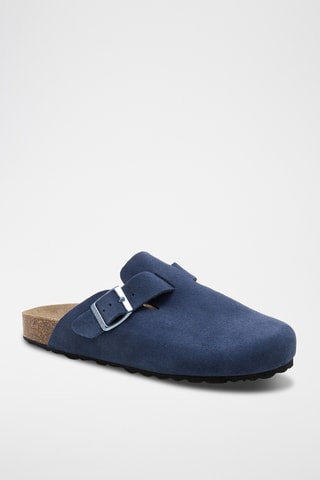 Sabots en nubuck - Bleu