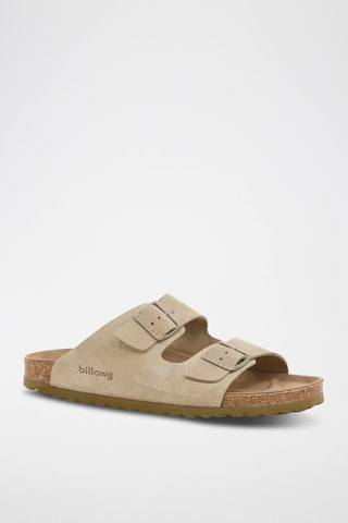 Mules en nubuck - Vert clair