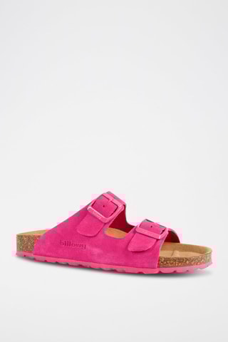 Mules en nubuck - Fuchsia