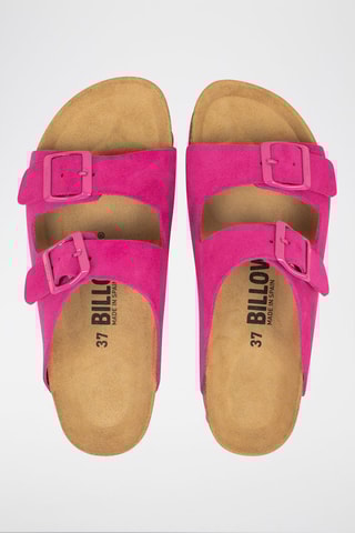 Mules en nubuck - Fuchsia
