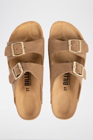 Mules en nubuck - Marron clair