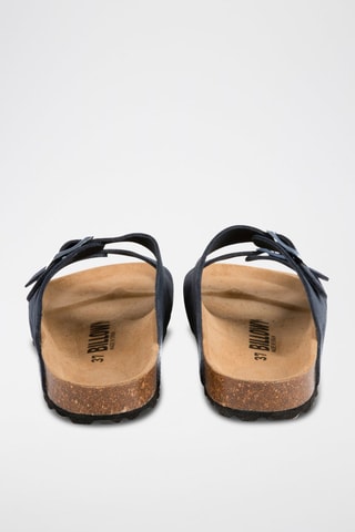 Mules en nubuck - Bleu foncé