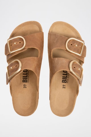 Mules plateformes en nubuck - Marron