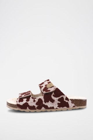 Mules - Marron et blanc