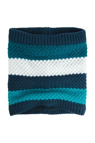 Cache-cou - Bleu canard et blanc