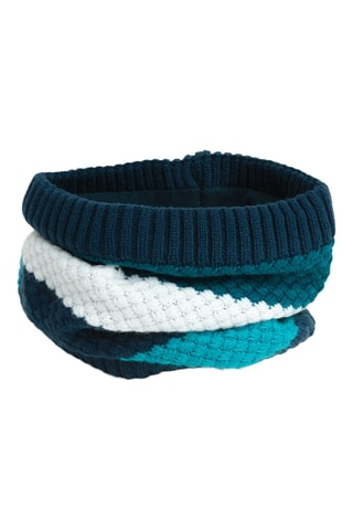 Cache-cou - Bleu canard et blanc