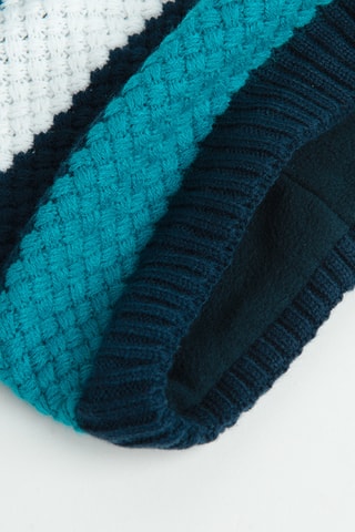 Cache-cou - Bleu canard et blanc