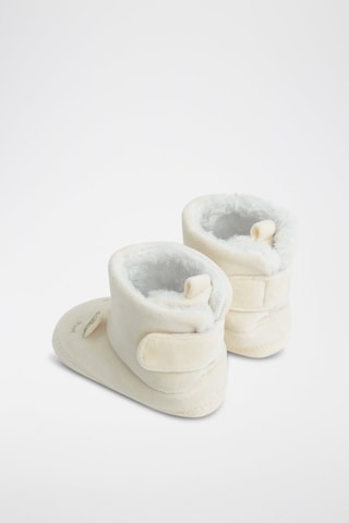 Chaussons fourrés à oreilles - Ecru