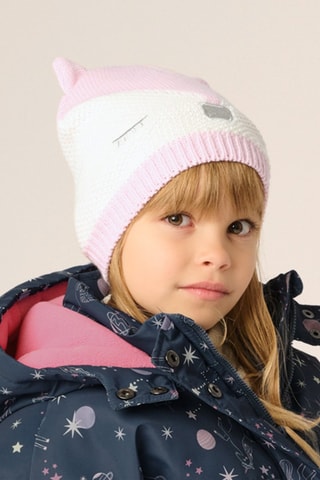 Bonnet à oreilles et snood - Rose