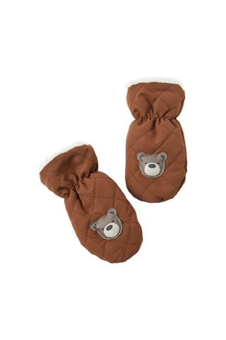 Bonnet aviateur à oreilles et moufles - Marron