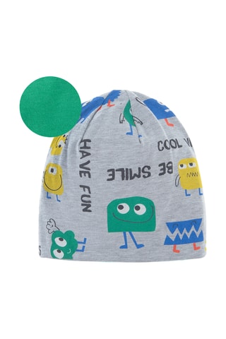 Bonnet réversible - Gris clair chiné