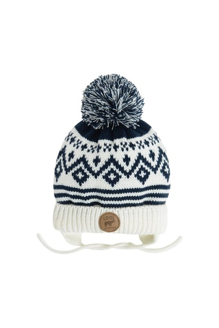 Bonnet - Blanc et bleu marine