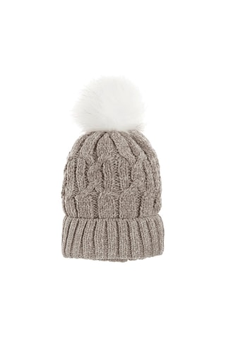 Bonnet à pompon - Gris