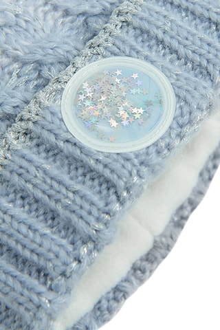 Bonnet à pompon et écharpe La Reine des Neiges - Ciel