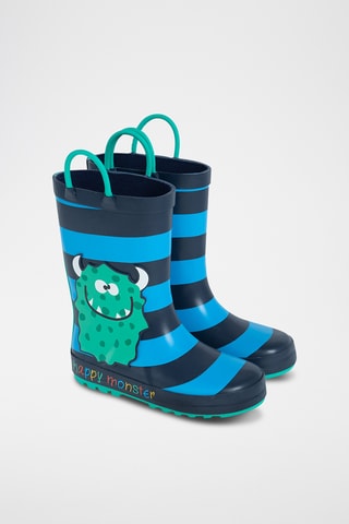 Bottes de pluie Happy Monster - Bleu marine