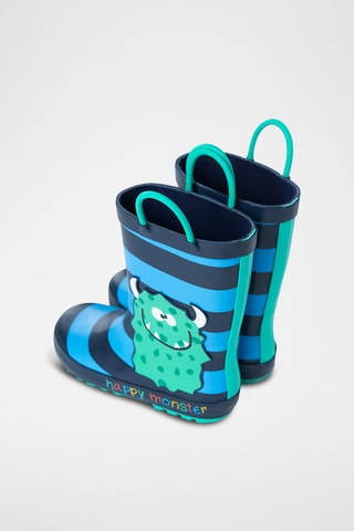 Bottes de pluie Happy Monster - Bleu marine
