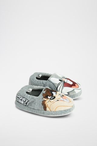 Pantoufles Bugs Bunny et Taz Looney Tunes - Gris chiné