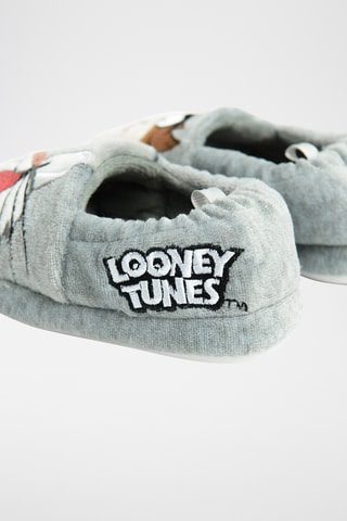 Pantoufles Bugs Bunny et Taz Looney Tunes - Gris chiné