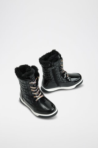 Bottines fourrées vernies - Noir