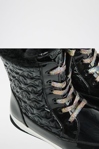 Bottines fourrées vernies - Noir