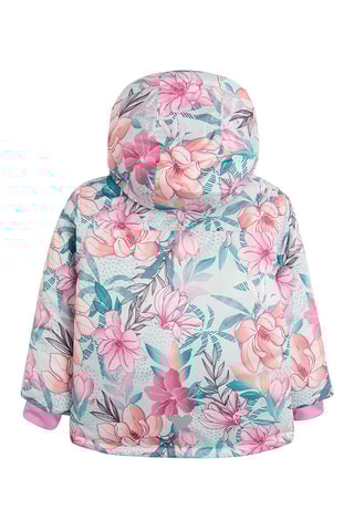 Veste de ski à capuche Turquoise et écru